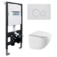 Инсталляция с подвесным унитазом Abber BEQUEM AC1131TC-AC0105-AC0121MW