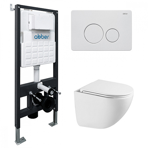 Инсталляция с подвесным унитазом Abber BEQUEM AC1131TC-AC0105-AC0121MW купить недорого в интернет-магазине Керамос Инсталляция с подвесным унитазом Abber BEQUEM AC1131TC-AC0105-AC0121MW купить недорого в интернет-магазине Керамос