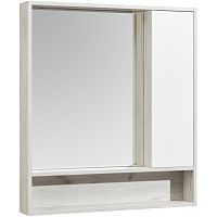 Зеркальный шкаф Акватон 1A237702FAX10 Флай 80х91 см, белый,дуб крафт