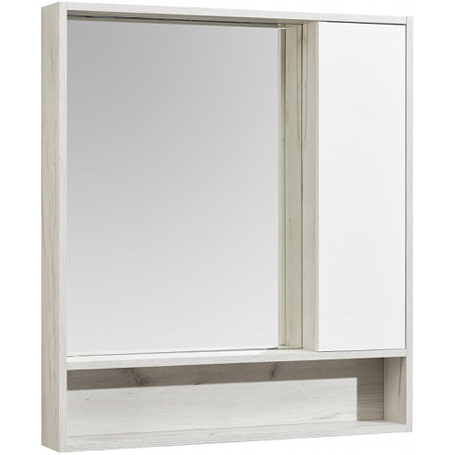 Зеркальный шкаф Акватон 1A237702FAX10 Флай 80х91 см, белый,дуб крафт купить недорого в интернет-магазине Керамос