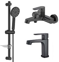 Комплект Aquatek AQ1230MB Оберон для ванной Set 3 в 1 (AQ1210MB + AQ1240MB + AQ2014MB), черный матовый