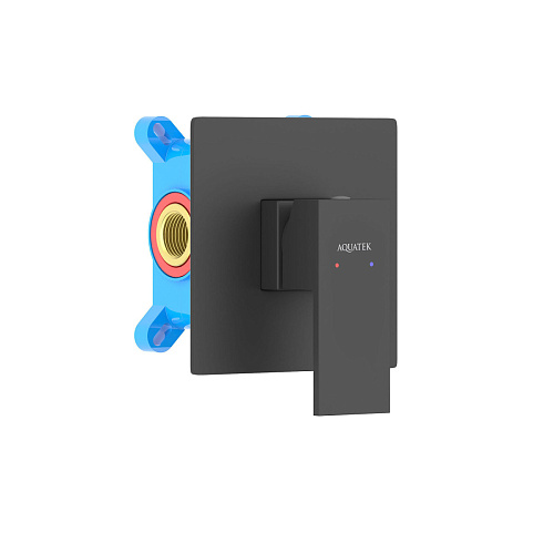 Смеситель Aquatek AQ1666MB Либра для душа (внешняя и скрытая часть), черный матовый Смеситель Aquatek AQ1666MB Либра для душа (внешняя и скрытая часть), черный матовый