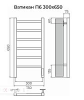 Полотенцесушитель электрический Terminus ВАТИКАН Ватикан П6 300х650 Электро (quick touch) Полотенцесушитель TERMINUS Порошковый (RAL 9005 матовый