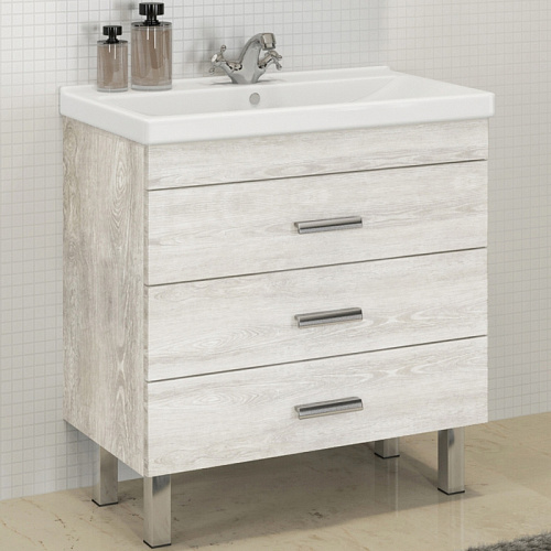 Тумба Comforty 00-00004142204 Никосия под раковину 80х45 см, дуб белый