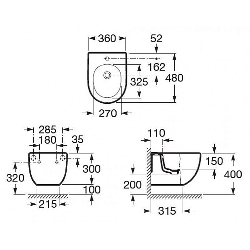 Биде подвесное Roca Meridian 357246000 купить недорого в интернет-магазине Керамос Биде подвесное Roca Meridian 357246000 купить недорого в интернет-магазине Керамос