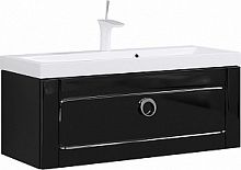 Тумба с раковиной AQWELLA Inf.01.10/001/BLK Infinity 100х40 см, подвесная, черная