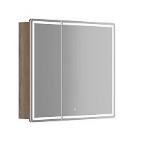 Зеркальный шкаф Sancos MI90EG Mirror для ванной комнаты 89х74 см, с LED подсветкой, дуб галифакс натуральный Зеркальный шкаф Sancos MI90EG Mirror для ванной комнаты 89х74 см, с LED подсветкой, дуб галифакс натуральный