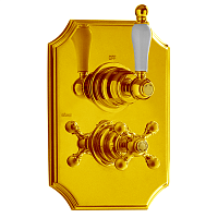 Cisal TS01810024  Arcana Toscana Внешняя часть термостатического смесителя с переключателем на 2 выхода, цвет золото/белый