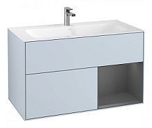 Тумба Villeroy & Boch F040GKHA Finion под раковину, Cloud Matt Lacquer /Anthracite Matt Lacquer