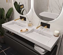 Столешница моноблок 121х45х8 Armadi Art FLAT NERO MARQUINA 859-120-NM