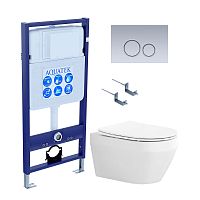 Инсталляция с подвесным унитазом Aquatek Лея SET AQUATEK ЛЕЯ cm-019 4в1