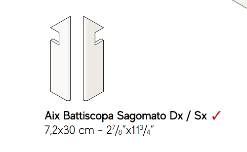 Плинтус (Плитка) AtlasConcorde AIX AixBlancBattiscopaSag.Dx. купить недорого в интернет-магазине Керамос
