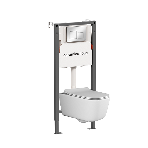 Комплект: Унитаз, Инсталляция, Кнопка смыва Ceramica Nova CN3005_121002CH Комплект: Унитаз, Инсталляция, Кнопка смыва Ceramica Nova CN3005_121002CH