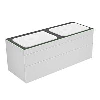 Тумба Keuco 31574710000 Edition 400 под умывальник 140х53.5 см, белый/стеклое матовое антрацит