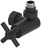 Вентиль Сунержа 15-1411-1234, 3D, правый, (крест) G 1/2" НР х G 3/4" НГ, муар темный титан