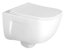 Унитаз Aquatek AQ2012-00 Дива безободковый 51х35 см, тонкое сиденье с механизмом плавного закрывания, белый