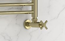 Вентиль Сунержа 020-1408-1212 угловой, (крест) G 1/2" НР х G 1/2" НР, шампань