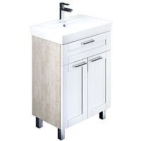 Тумба с умывальником для ванной комнаты, напольная, белая/под дерево, 60 см, Sena, IDDIS, SEN60W2i95K
