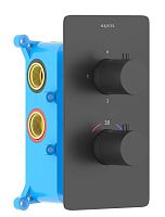 Смеситель Aquatek AQ1393MB Европа термостатический для ванны, 3 режима (внешняя и скрытая часть), черный матовый