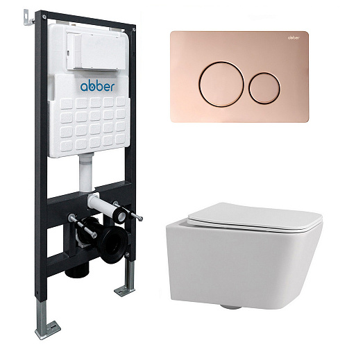 Инсталляция с подвесным унитазом Abber Rechteck AC1201-AC0105-AC0121RG