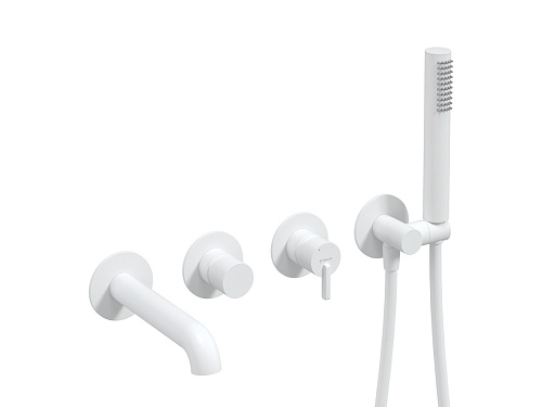 Смеситель Deante BQS_A18P Silia для ванны встраиваемый, с душевым гарнитуром, Bianco (белый матовый)