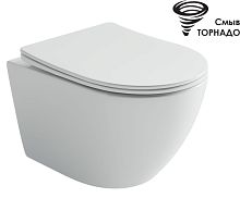 Унитаз подвесной безободковый Ceramicanova Uno CN11001T, смыв Торнадо, с крышкой-сиденьем, белый