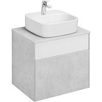 Набор Акватон 1A2761K0MH4C0 Марбл: тумба-раковина 60х46 см, слэйт\белый матовый + раковина Одри накладная 42х42 см Soft