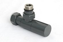 Вентиль Сунержа 7043-1400-1234 угловой, (цилиндр) G 1/2" НР х G 3/4" НГ, транспортный серый B (RAL 7043)