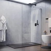 Душевая перегородка Veconi KR77-90-01-C8 Korato KR-77, 90x200 см, профиль хром/стекло прозрачное