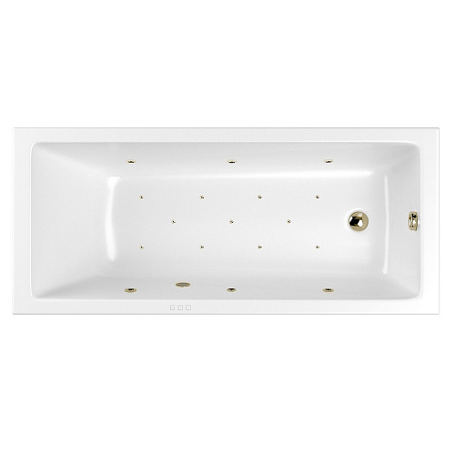 Акриловая ванна WHITECROSS 0111.160080.100.RELAX.BR Wave Slim с гидромассажем, 160х80 см, белая