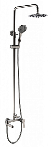 Cezares DEL-VSCM-IN Душевая стойка с поворотным изливом, c верхним и ручным душем, нержавеющая сталь Исполнение:Сатин