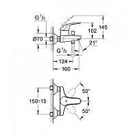 Смеситель для ванны Grohe Euroeco 32743000 (exp)
