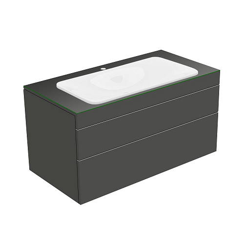 Тумба Keuco 31582110100 Edition 400 под умывальник 105х53.5 см, антрацит/стекло глянцевое антрацит купить недорого в интернет-магазине Керамос