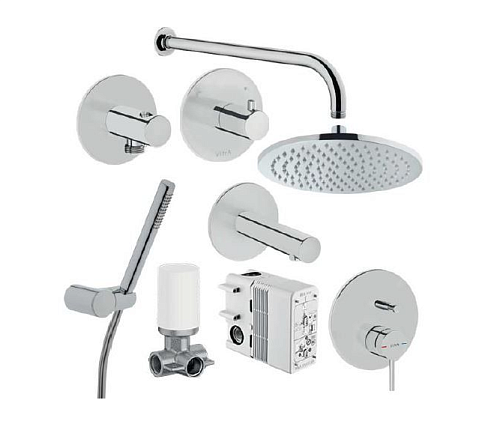 Набор Vitra A49284EXP Origin встроенной душевой системы на 3 направления, матовый черный Набор Vitra A49284EXP Origin встроенной душевой системы на 3 направления, матовый черный