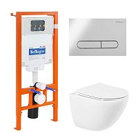 Инсталляция с подвесным унитазом BelBagno AMANDA BB051CHR/BB051SC/BB002-80/BB005-PR-CHROME Инсталляция с подвесным унитазом BelBagno AMANDA BB051CHR/BB051SC/BB002-80/BB005-PR-CHROME