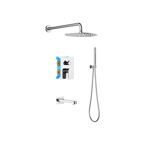 Душевой комплект Aquatek AQ1273CR Оберон Set 4 в 1, хром