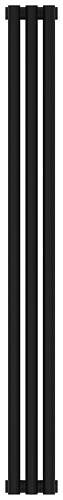 Радиатор Сунержа 31-0332-1203 Эстет-00 отопительный н/ж 1200х135 мм/ 3 секции, матовый черный
