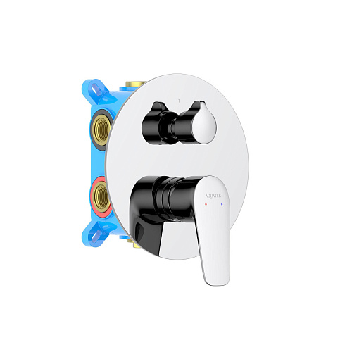 Смеситель Aquatek AQ1147CR Бетта для ванны, 3 режима (внешняя и скрытая часть), хром Смеситель Aquatek AQ1147CR Бетта для ванны, 3 режима (внешняя и скрытая часть), хром