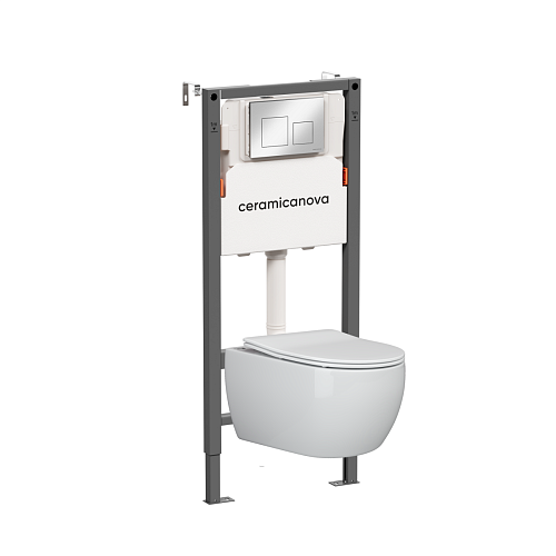 Комплект: Унитаз, Инсталляция, Кнопка смыва Ceramica Nova CN3001_121002CH Комплект: Унитаз, Инсталляция, Кнопка смыва Ceramica Nova CN3001_121002CH
