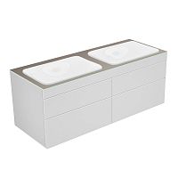 Тумба Keuco 31575720000 Edition 400 под умывальник 140х53.5 см, белый/стекло глянцевое трюфель