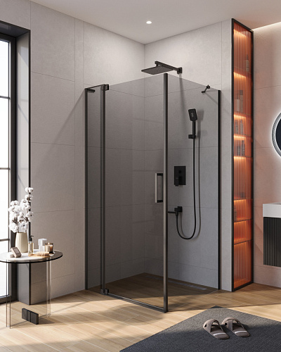Душевой уголок CEZARES SLIDER-AH-1-100-100/110-GRIGIO-NERO Душевой уголок CEZARES SLIDER-AH-1-100-100/110-GRIGIO-NERO