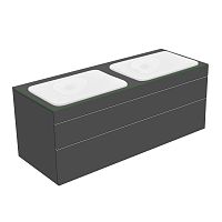 Тумба Keuco 31574150000 Edition 400 под умывальник 140х53.5 см, антрацит/стекло матовое антрацит