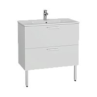 Тумба Vitra 66109 Mia с раковиной 80х40 см, подвесная, с 2 ящиками, GWHITE (глянцевый белый)