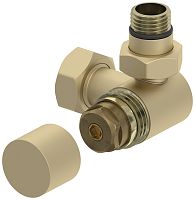 Вентиль Сунержа 022-1407-1234, 3D, правый, (под шестигранник) G 1/2" НР х G 3/4" НГ, матовая шампань