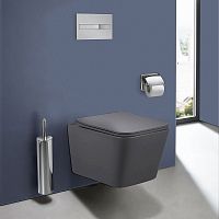 Унитаз Vincea VT1-12MA Q-Line подвесной, безободковый, 35х52 см, ультратонкое сиденье Soft-close, антрацит матовый