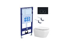Комплект: Унитаз, Инсталляция, Кнопка смыва Aquatek Лея SET AQUATEK ЛЕЯ Т-0-20 4в1