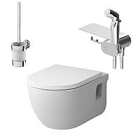Комплект AM.PM CK80H0103W Like: унитаз подвесной с гигиеническим душем, белый/хром