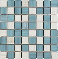 Мозаика Ape Funny Mosaico mix blanco Turquesa 20x20 (Mosaicofunnymixblanco-Turquesa)