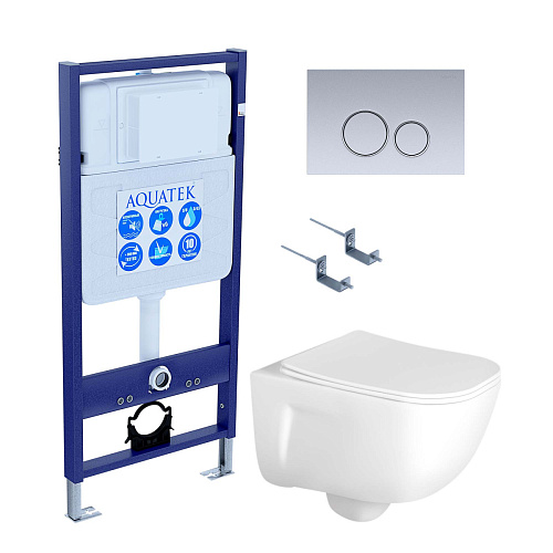 Инсталляция с подвесным унитазом Aquatek Дива SET AQUATEK ДИВА-019 4в1 Инсталляция с подвесным унитазом Aquatek Дива SET AQUATEK ДИВА-019 4в1