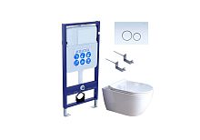 Комплект: Унитаз, Инсталляция, Кнопка смыва Aquatek Поларис SET AQUATEK ПОЛАРИС-01-015 4в1